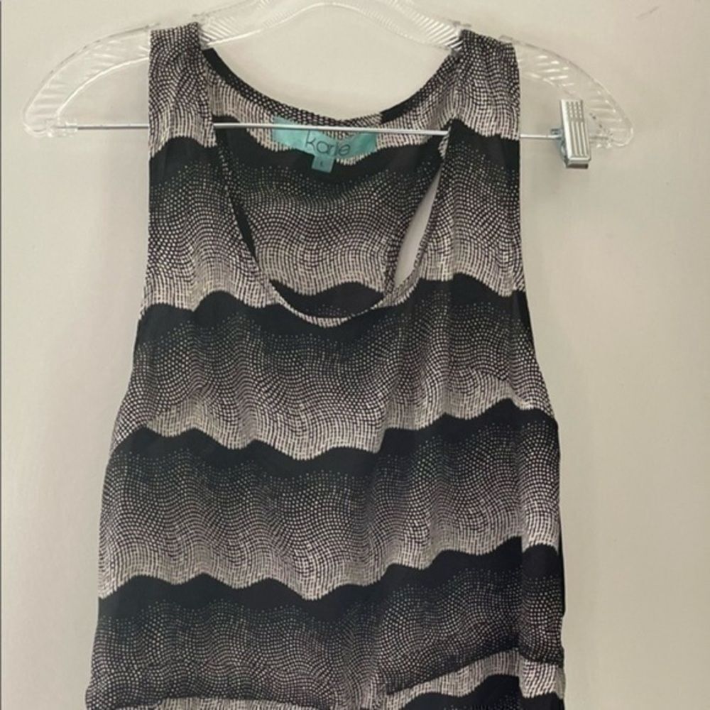 Cream & Black Swimsuit Coverup by Karlie Size Large